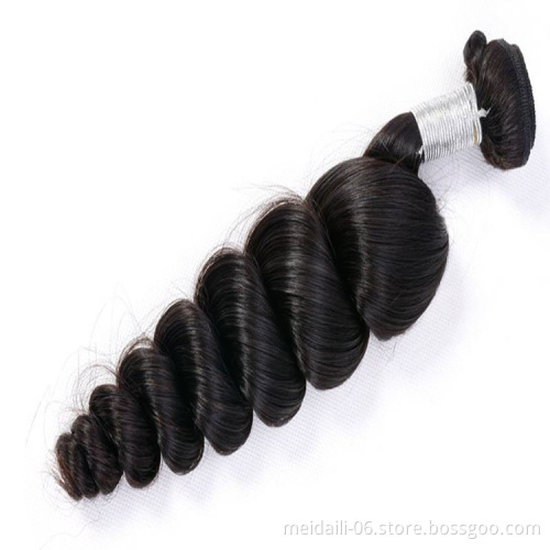 Human Hair Virgin Vendor From China,  Brazilian Virgin Hair Extensions Loose Wave Style Extensions bundles For Black Women